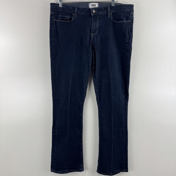 Paige Manhattan Bootcut Jeans Dark Wash Stretch Mid Rise Denim Women's Size 34 - Picture 3 of 11